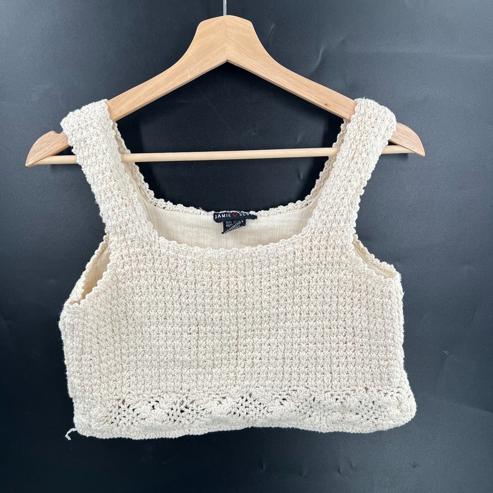 Jamie Scott Crochet cami‎ crop top coachella festival boho cottagecore fairy S M
